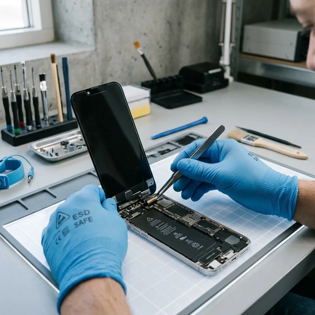 Повреждённая материнская плата iPhone после самостоятельного ремонта