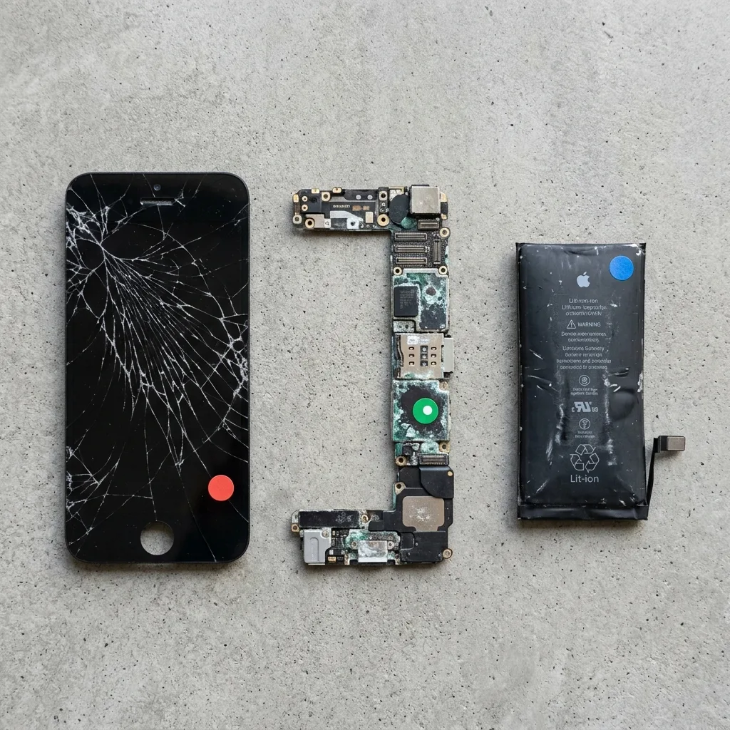 Инфографика частых поломок iPhone