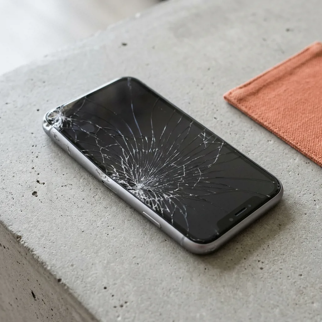 Инженер сервисного центра диагностирует iPhone под микроскопом