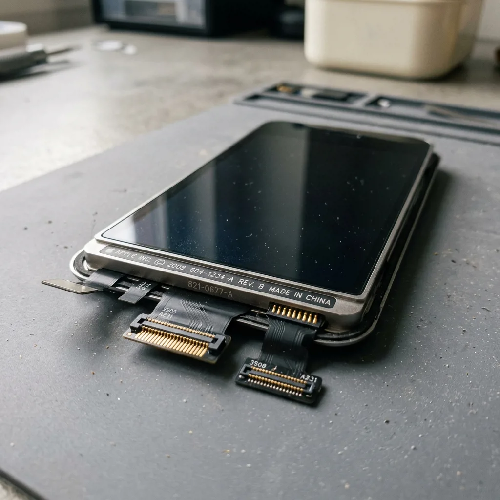 Оригинальная запчасть iPhone с серийным номером и маркировкой Apple