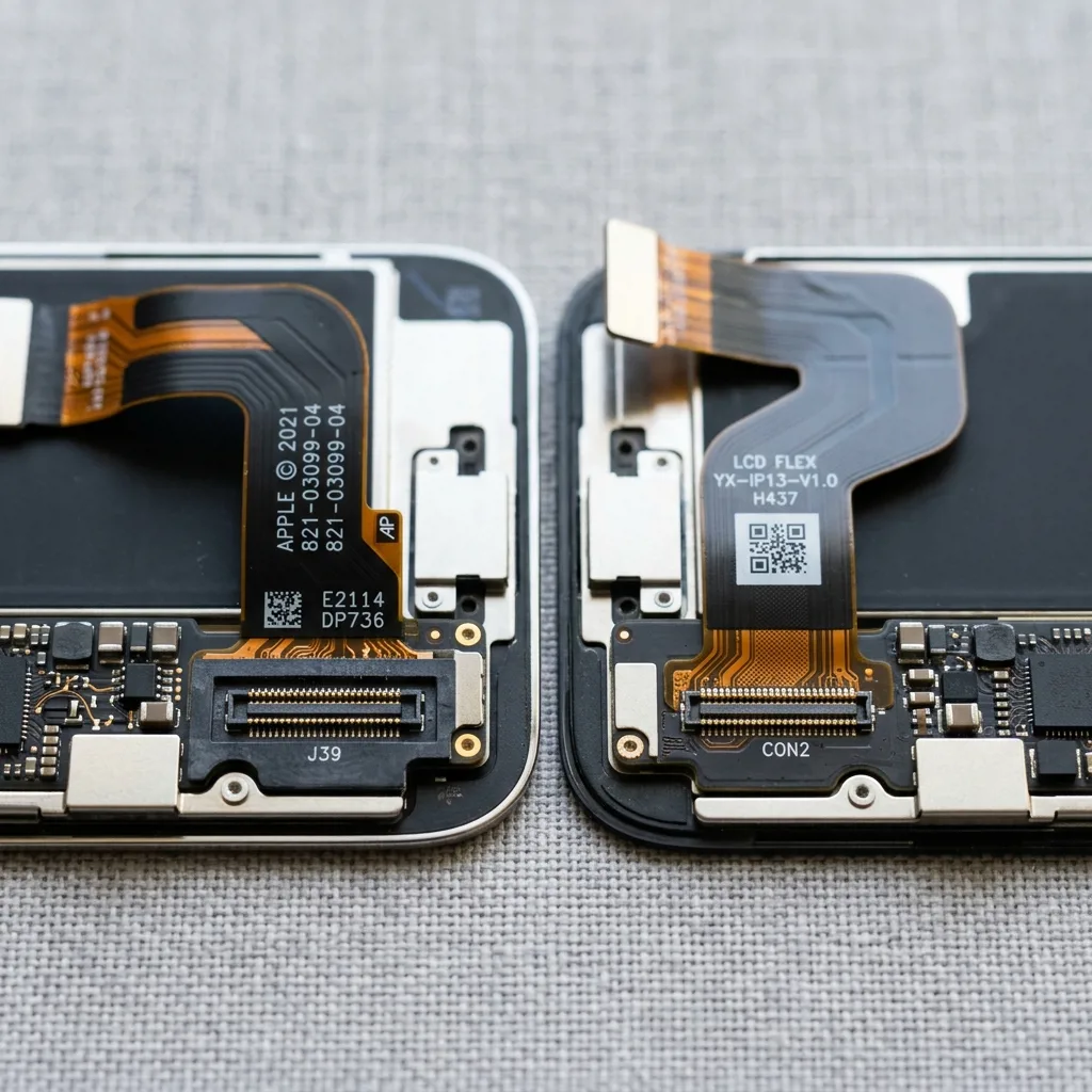 Сравнение оригинального и копии дисплея iPhone